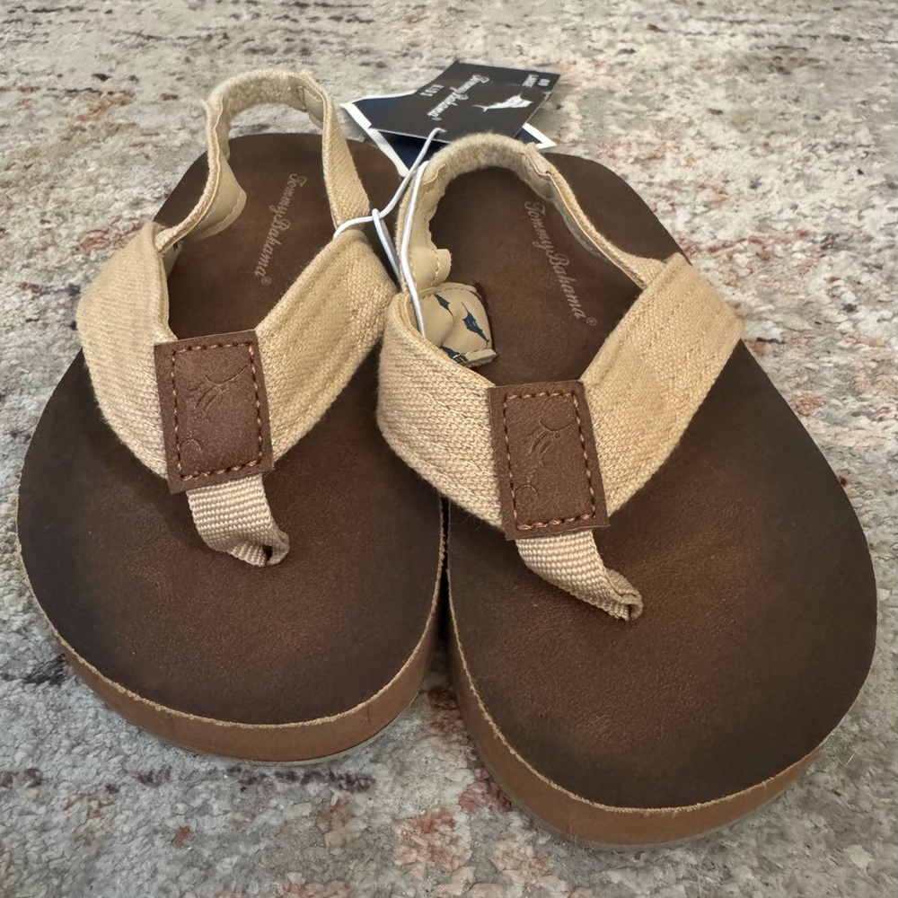 Tommy Bahama Tan and Brown Kids Sandals